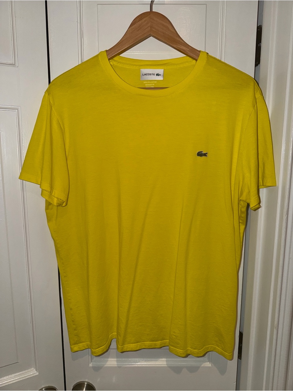 Lacoste Men’s Crew Neck T-Shirt — Yellow